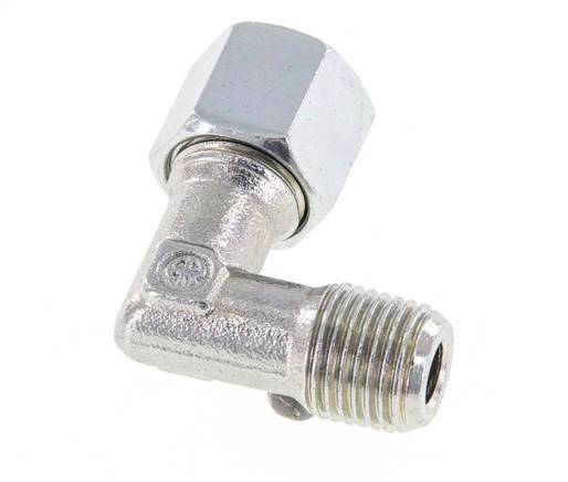 R 1/4'' Macho x 8L Codo de acero galvanizado de 90 grados 315 Bar DIN 2353
