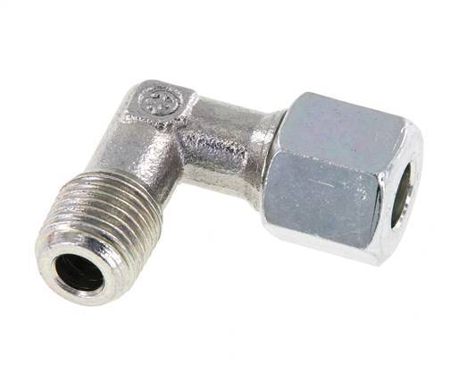 R 1/4'' Macho x 8L Codo de acero galvanizado de 90 grados 315 Bar DIN 2353