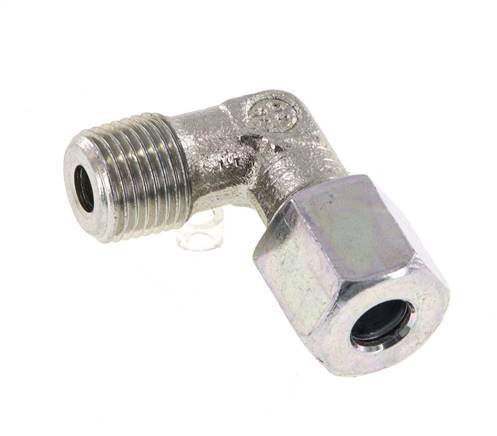R 1/8'' Macho x 5LL Codo de 90 grados de acero galvanizado 100 Bar DIN 2353