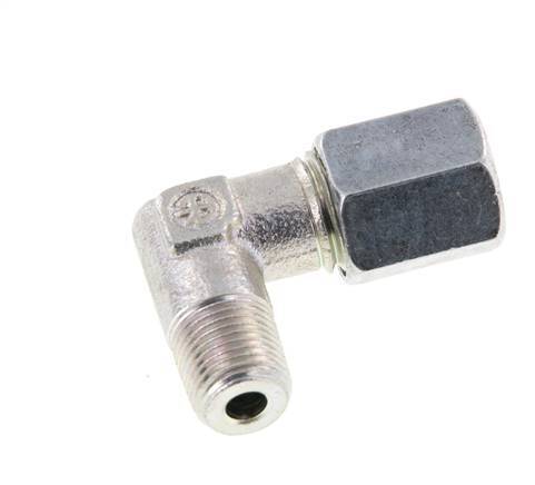 R 1/8'' Macho x 6L Codo de acero galvanizado de 90 grados 315 Bar DIN 2353