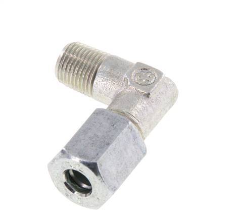 R 1/8'' Macho x 6L Codo de acero galvanizado de 90 grados 315 Bar DIN 2353