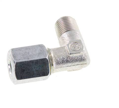 R 1/8'' Macho x 6L Codo de acero galvanizado de 90 grados 315 Bar DIN 2353