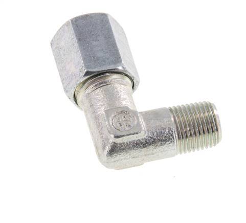 R 1/8'' Macho x 6L Codo de acero galvanizado de 90 grados 315 Bar DIN 2353