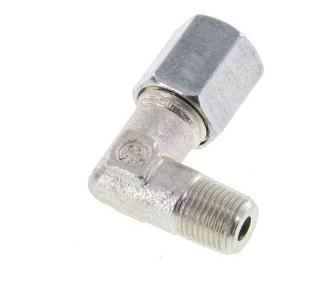 R 1/8'' Macho x 6L Codo de acero galvanizado de 90 grados 315 Bar DIN 2353