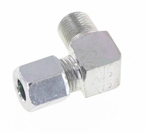 R 1/8'' Macho x 6LL Codo de 90 grados de acero galvanizado 100 Bar DIN 2353