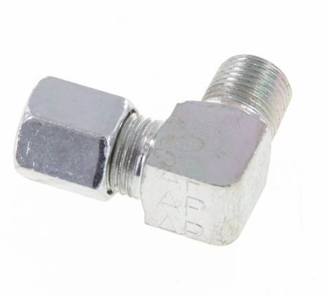 R 1/8'' Macho x 6LL Codo de 90 grados de acero galvanizado 100 Bar DIN 2353