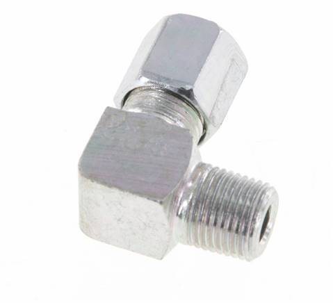 R 1/8'' Macho x 6LL Codo de 90 grados de acero galvanizado 100 Bar DIN 2353