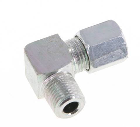 R 1/8'' Macho x 6LL Codo de 90 grados de acero galvanizado 100 Bar DIN 2353