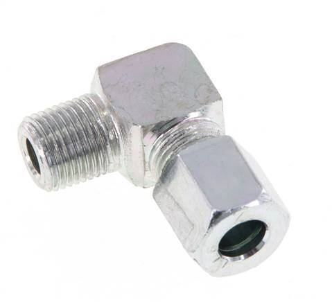 R 1/8'' Macho x 6LL Codo de 90 grados de acero galvanizado 100 Bar DIN 2353