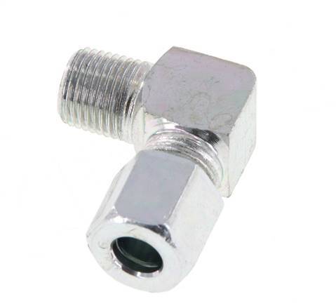 R 1/8'' Macho x 6LL Codo de 90 grados de acero galvanizado 100 Bar DIN 2353
