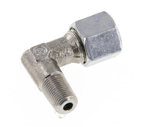 R 1/8'' Macho x 8L Codo de 90 grados de acero galvanizado 315 Bar DIN 2353