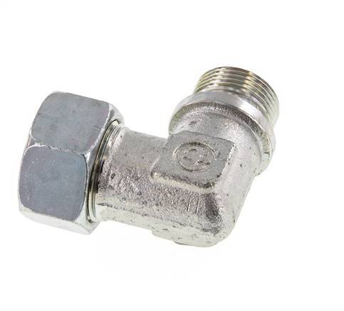G 3/4'' Macho x 22L Codo de 90 grados de acero galvanizado 160 Bar DIN 2353