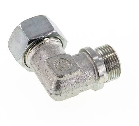 G 3/4'' Macho x 22L Codo de 90 grados de acero galvanizado 160 Bar DIN 2353