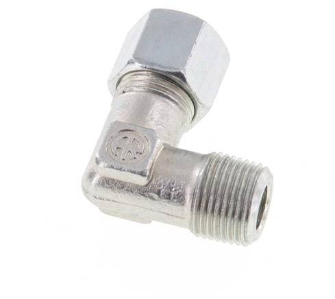 R 3/8'' Macho x 10L Codo de acero galvanizado de 90 grados 315 Bar DIN 2353