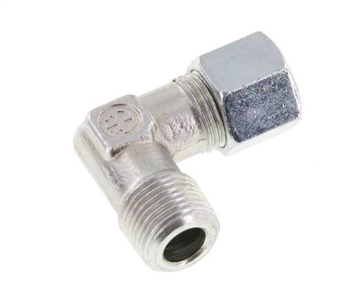 R 3/8'' Macho x 10L Codo de acero galvanizado de 90 grados 315 Bar DIN 2353