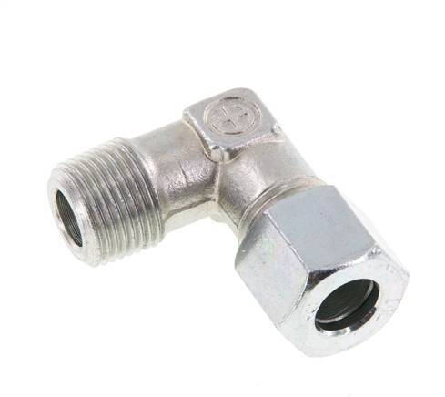 R 3/8'' Macho x 10L Codo de acero galvanizado de 90 grados 315 Bar DIN 2353
