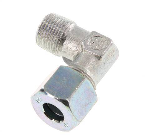 R 3/8'' Macho x 10S Codo de 90 grados de acero galvanizado 630 Bar DIN 2353