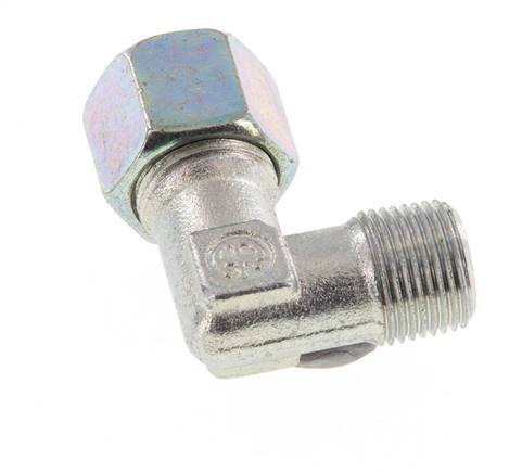 R 3/8'' Macho x 10S Codo de 90 grados de acero galvanizado 630 Bar DIN 2353