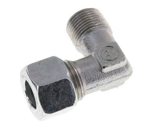 R 3/8'' Macho x 12L Codo de acero galvanizado de 90 grados 315 Bar DIN 2353