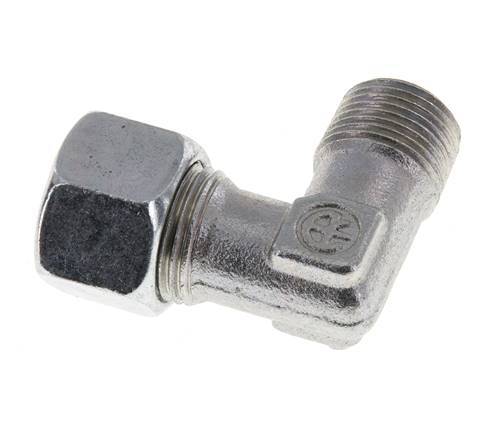 R 3/8'' Macho x 12L Codo de acero galvanizado de 90 grados 315 Bar DIN 2353