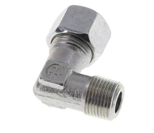 R 3/8'' Macho x 12L Codo de acero galvanizado de 90 grados 315 Bar DIN 2353
