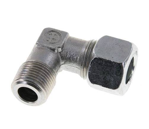 R 3/8'' Macho x 12L Codo de acero galvanizado de 90 grados 315 Bar DIN 2353