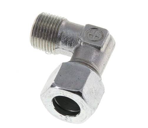 R 3/8'' Macho x 12L Codo de acero galvanizado de 90 grados 315 Bar DIN 2353