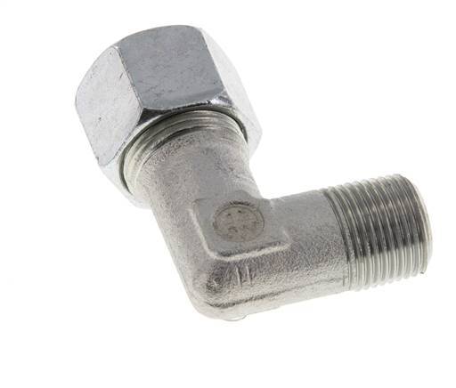 R 3/8'' Macho x 12S Codo de 90 grados de acero galvanizado 630 Bar DIN 2353