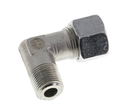 R 3/8'' Macho x 12S Codo de 90 grados de acero galvanizado 630 Bar DIN 2353
