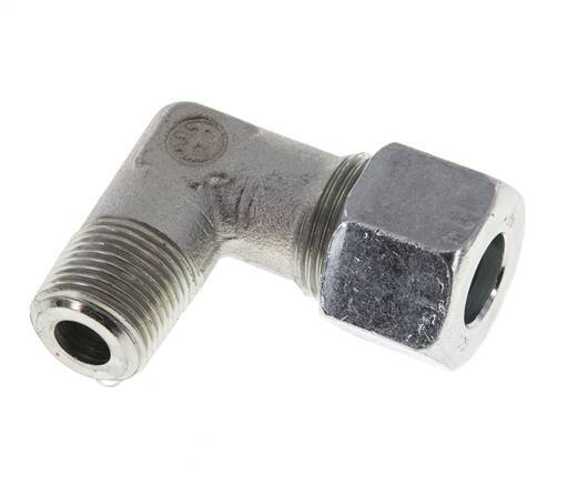 R 3/8'' Macho x 12S Codo de 90 grados de acero galvanizado 630 Bar DIN 2353