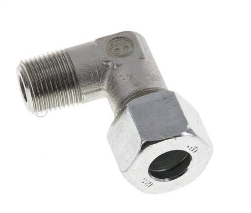 R 3/8'' Macho x 12S Codo de 90 grados de acero galvanizado 630 Bar DIN 2353