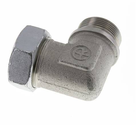 G 1 1/2'' Macho x 42L Codo de 90 grados de acero galvanizado 160 Bar DIN 2353
