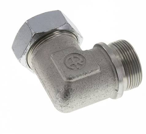 G 1 1/2'' Macho x 42L Codo de 90 grados de acero galvanizado 160 Bar DIN 2353