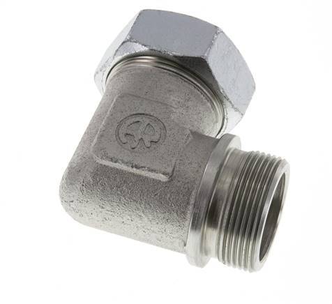 G 1 1/2'' Macho x 42L Codo de 90 grados de acero galvanizado 160 Bar DIN 2353