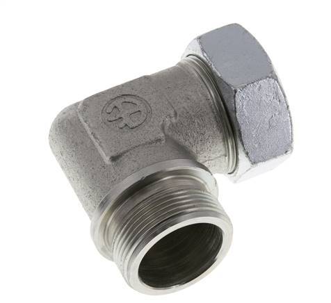 G 1 1/2'' Macho x 42L Codo de 90 grados de acero galvanizado 160 Bar DIN 2353