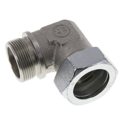 G 1 1/2'' Macho x 42L Codo de 90 grados de acero galvanizado 160 Bar DIN 2353
