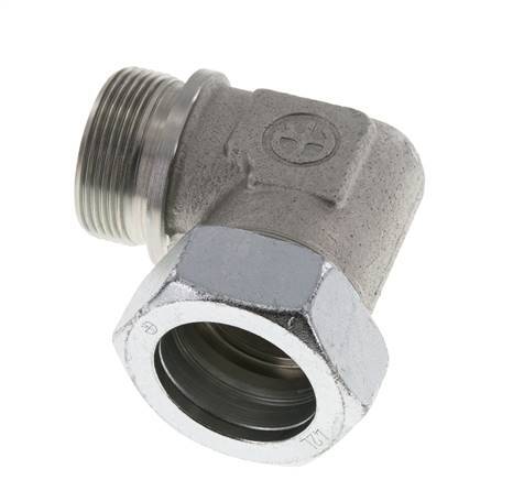 G 1 1/2'' Macho x 42L Codo de 90 grados de acero galvanizado 160 Bar DIN 2353