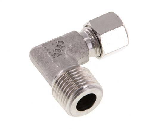 R 1/2'' Macho x 10L Codo de 90 grados de acero inoxidable 315 Bar DIN 2353