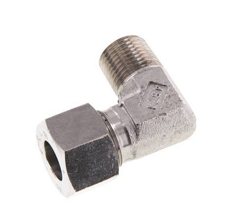R 1/2'' Macho x 16S Codo de 90 grados de acero inoxidable 400 Bar DIN 2353