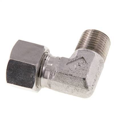 R 1/2'' Macho x 16S Codo de 90 grados de acero inoxidable 400 Bar DIN 2353