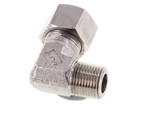 R 1/2'' Macho x 16S Codo de 90 grados de acero inoxidable 400 Bar DIN 2353
