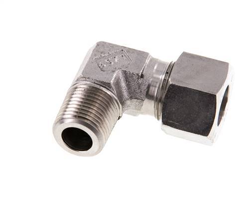 R 1/2'' Macho x 16S Codo de 90 grados de acero inoxidable 400 Bar DIN 2353