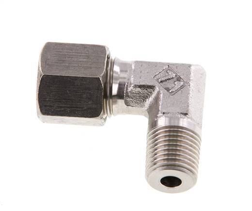 R 1/4'' Macho x 8S Codo de 90 grados de acero inoxidable 630 Bar DIN 2353