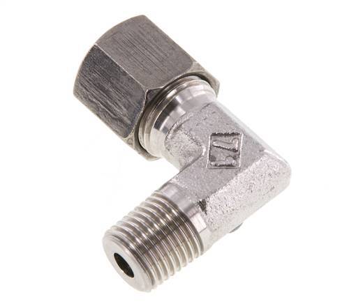 R 1/4'' Macho x 8S Codo de 90 grados de acero inoxidable 630 Bar DIN 2353