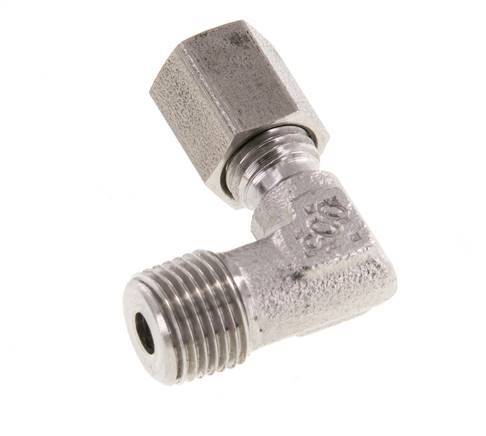 R 1/8'' Macho x 4LL Codo de 90 grados de acero inoxidable 100 Bar DIN 2353