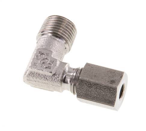 R 1/8'' Macho x 4LL Codo de 90 grados de acero inoxidable 100 Bar DIN 2353
