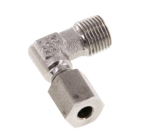 R 1/8'' Macho x 4LL Codo de 90 grados de acero inoxidable 100 Bar DIN 2353