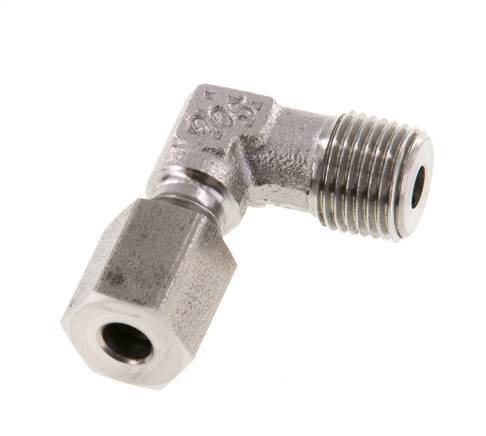 R 1/8'' Macho x 4LL Codo de 90 grados de acero inoxidable 100 Bar DIN 2353