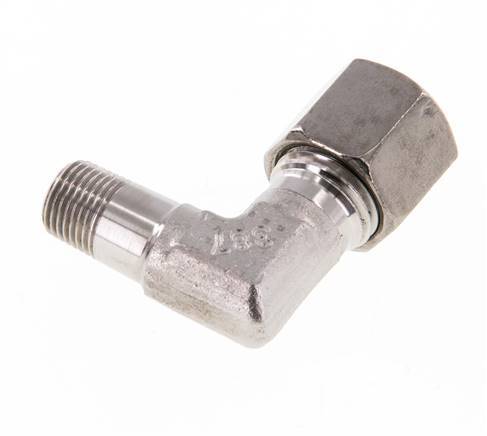 R 1/8'' Macho x 8L Codo de 90 grados de acero inoxidable 315 Bar DIN 2353