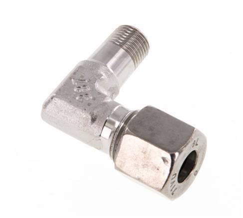 R 1/8'' Macho x 8L Codo de 90 grados de acero inoxidable 315 Bar DIN 2353